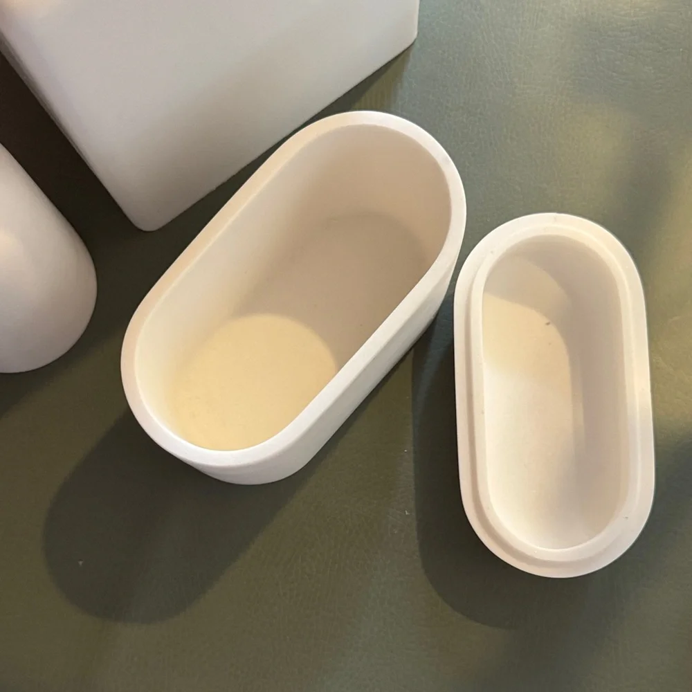 West Elm White Bathroom Accessory Set
